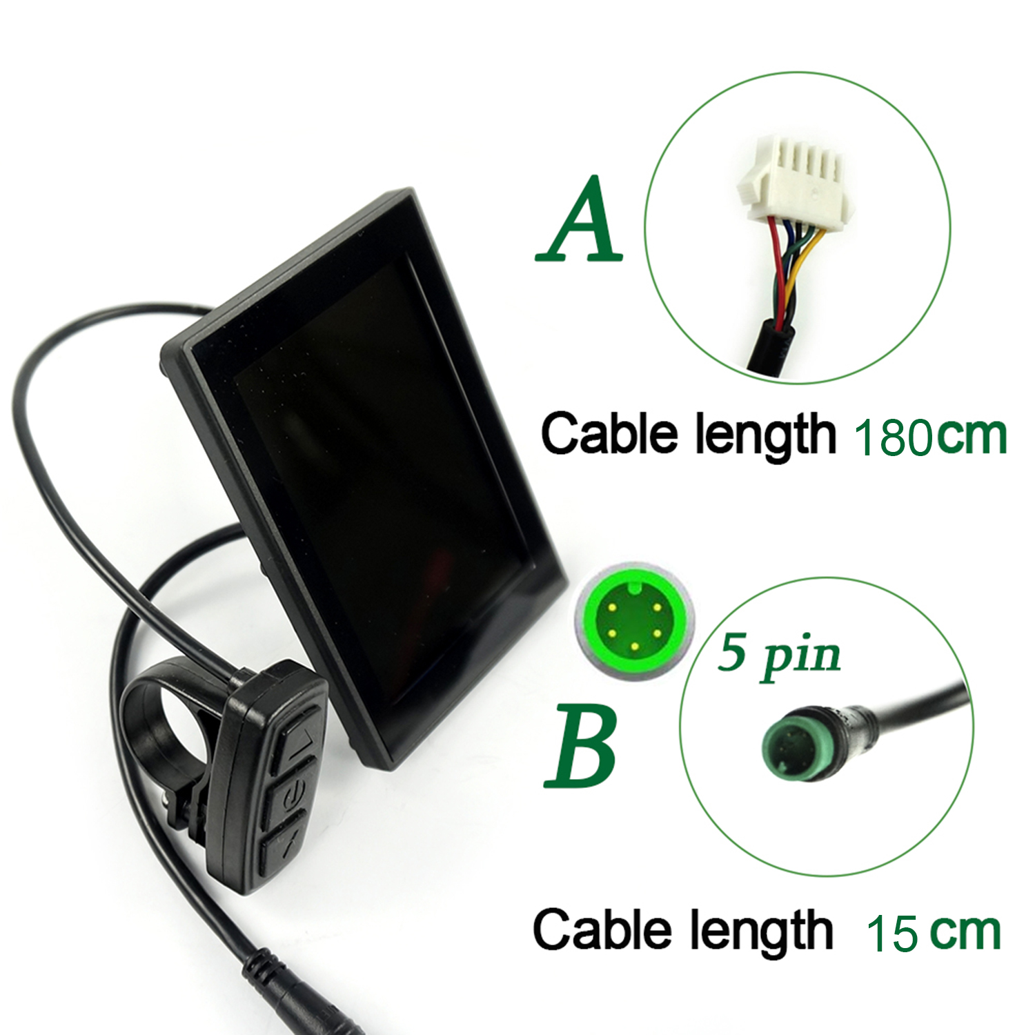 Greenpedel 24v 36v 48v Nueva pantalla LCD colorida KT-LCD8S para bicicleta eléctrica