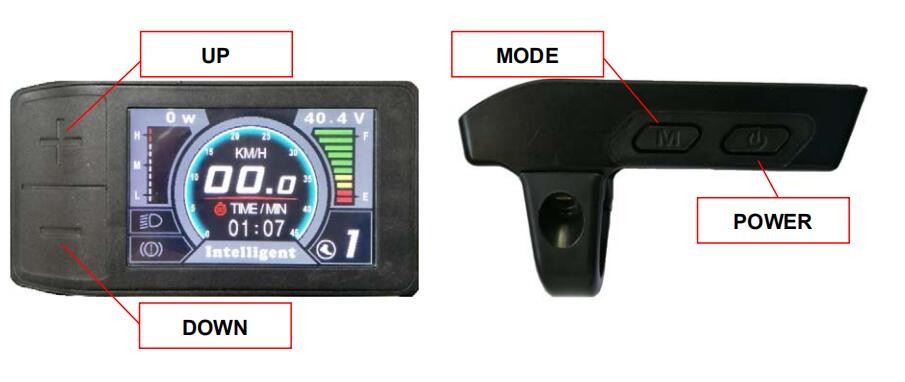 Pantalla LCD colorida para bicicleta eléctrica Greenpedel 500C TFT